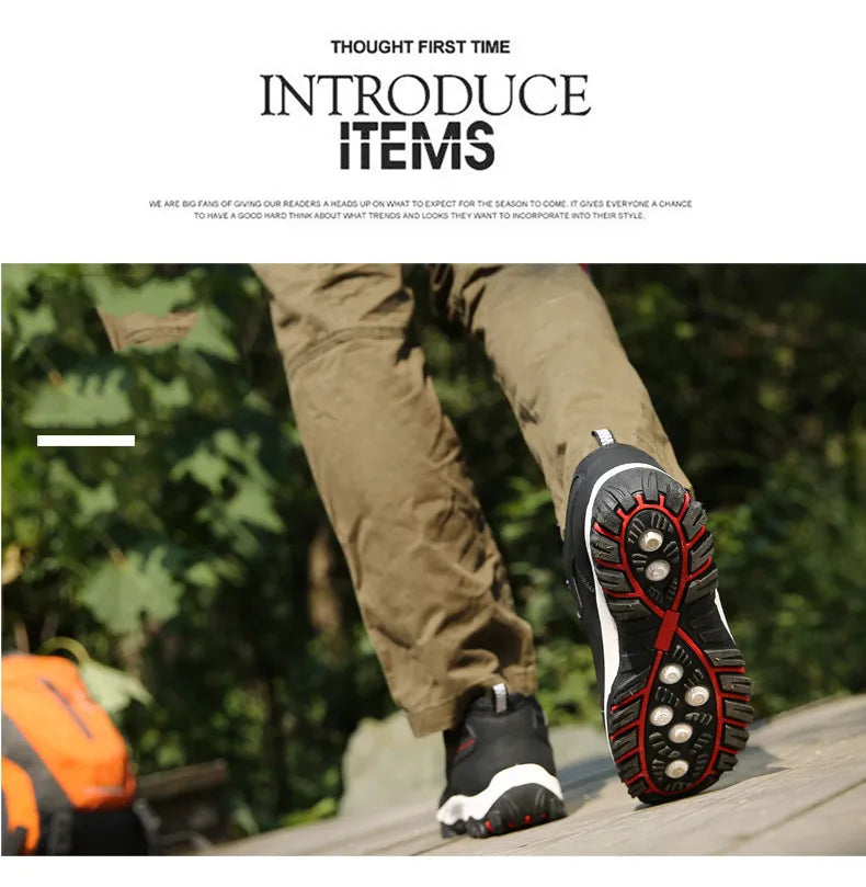 Casuals Men Shoes Summer Breathable Hiking Walking Sneakers Outdoor Ultralight Leather Slip-on Climbing Trekking Sneakers 2026