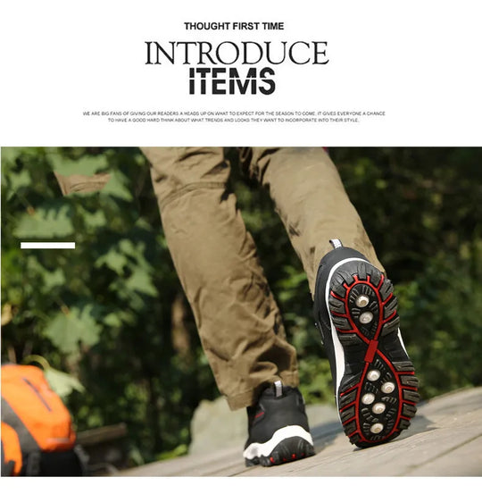 Casuals Men Shoes Summer Breathable Hiking Walking Sneakers Outdoor Ultralight Leather Slip-on Climbing Trekking Sneakers 2026