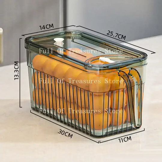 Refrigerator Storage Food Container with Drain Basket
