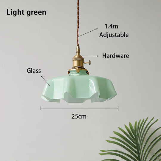 Modern Glass Flower Long-linePendant Lamp With Switch Aluminum all-Copper Lamp Head Bedroom Bedside And Dining Room Lighting