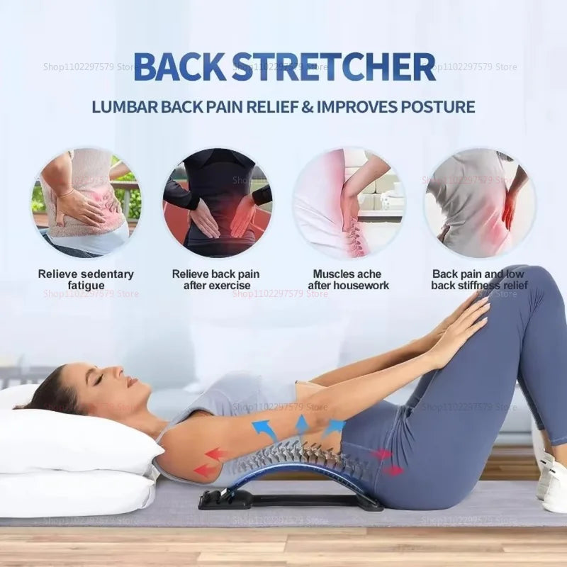 Back Stretcher Multi-Level Adjustable Massager Waist Neck Fitness Lumbar Cervical Spine Cervical Spine Support Massager