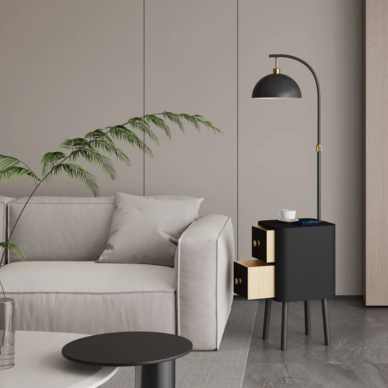 Italian Luxury Nightstand with Light Drawers