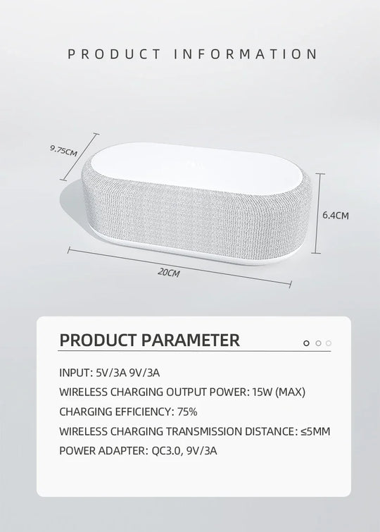 Alarm Clock Wireless Chargers Pad Phone Bedroom Lamp Night Light Desk Thermometer For iPhone 17 16 15 14 13 Fast Charging Dock