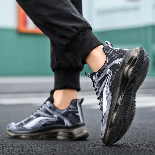 Men's Fashionable Basketball Shoes with Air Cushioning, Comfortable and Non-Slip, Breathable and Shock-Absorbing, Suitable for Men's Outdoor Activities