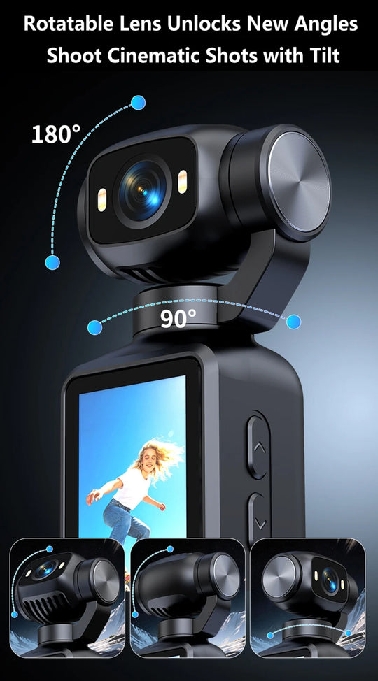 Lenovo HD 4K Action Camera 180° Rotatable For Vlog YouTube Tiktok Girls Record Life Video Recording Entry Portable Action Camera