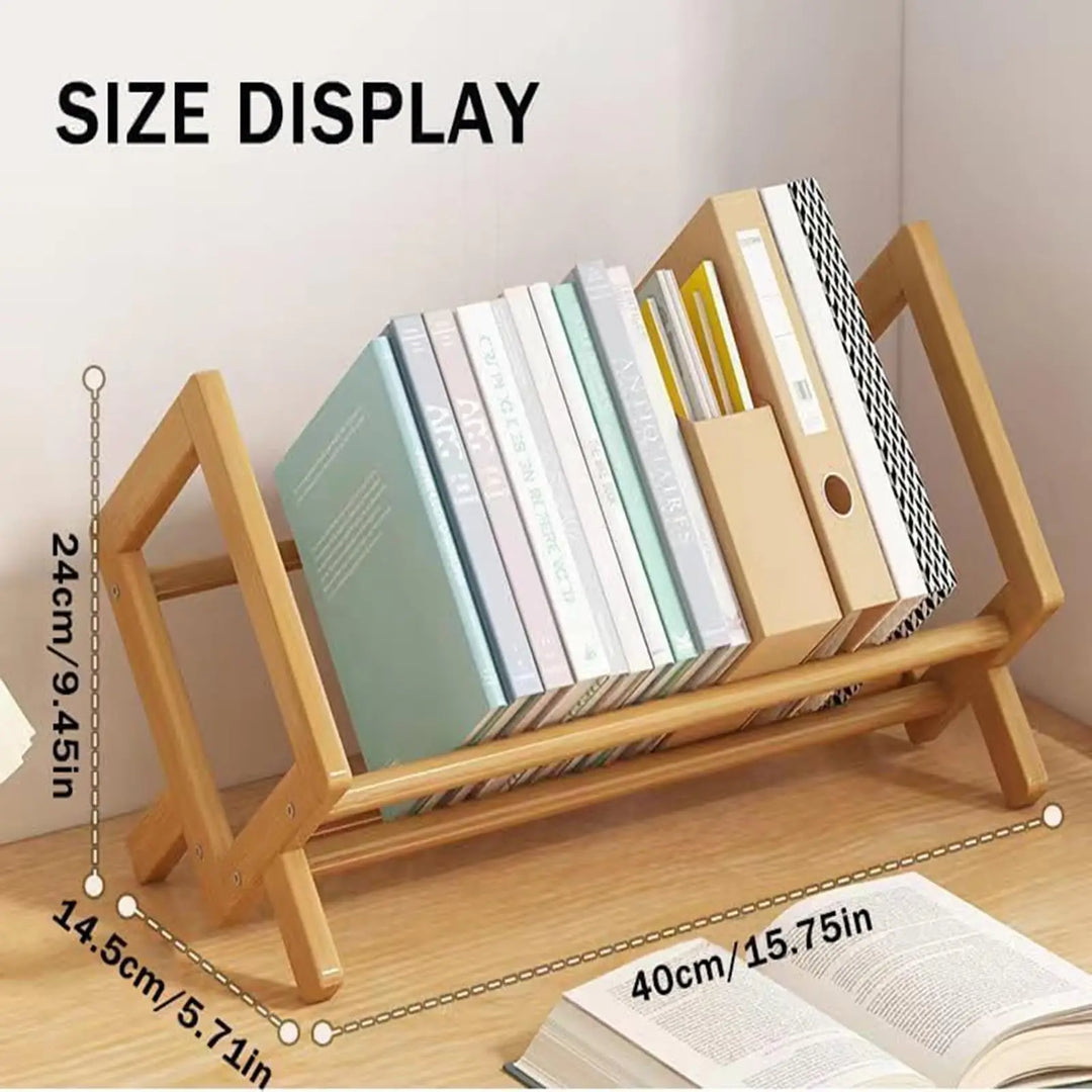 Simple Bookshelf Small Wood Bookshelf Student Desk Table Bookshelf Mini Wood Shelf Home Office Bookcase Wooden Shelves