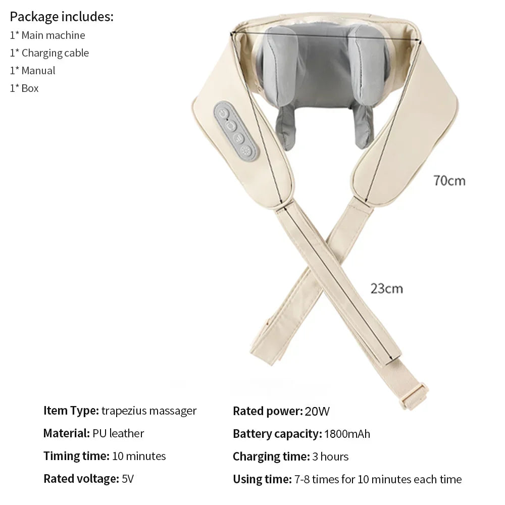 Shoulder and Neck Massager for Pain Relief Deep Tissue 6D Shiatsu Neck and Shoulder with Heat Rechargeable Cordless Back Massage