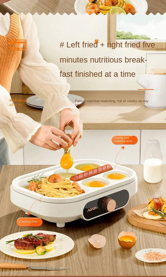 Fried egg barbecue burger machine non-stick small flat household frying pan breakfast egg burger pancake pan four-hole fried egg