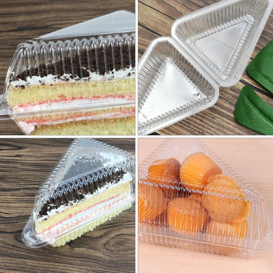 50 Pcs Cake Box Set Bread Containers Slice Carrier Triangle Pie Sandwich Cookie to Go The Pet Cheesecake