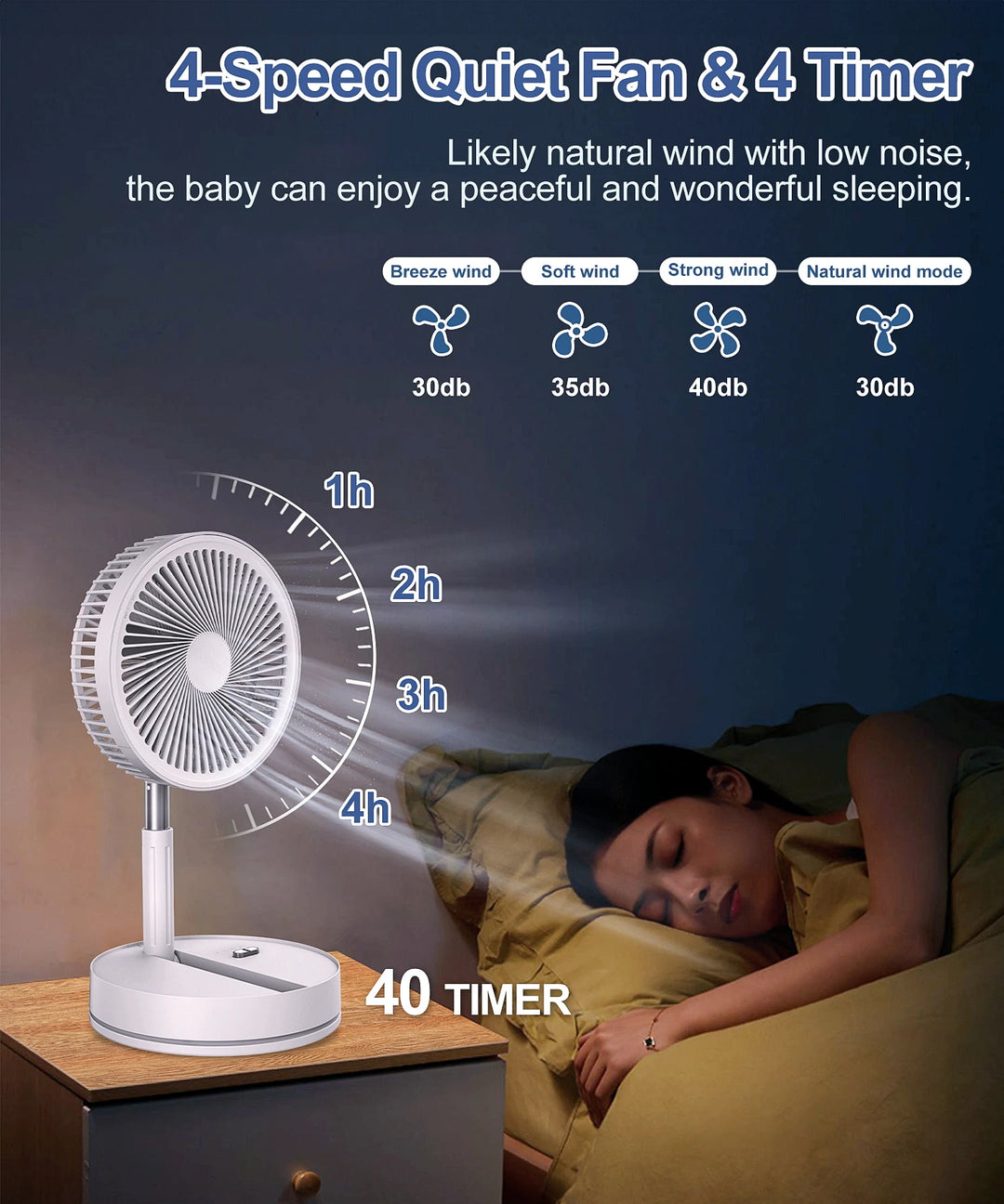 Wireless Folding Desk Fan