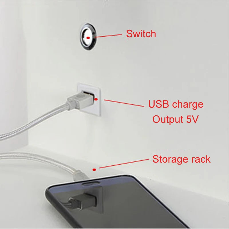 Led Wall Lamp Modern Simplicity Interior Wall Light Bedroom Night Lamp Bedside Lamp LED Light with Usb Mobile Phone Charging