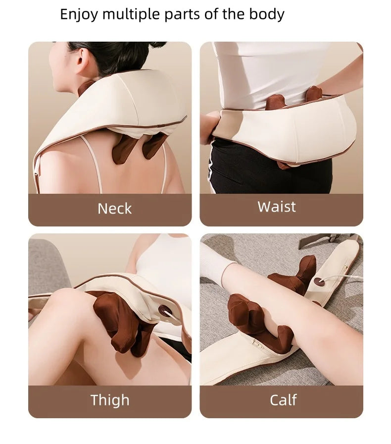 Neck shoulder Massager Deep Tissue shiatsu Back Massagers with Heatfor Pain Relief Electric Kneading Squeeze Muscles Massage