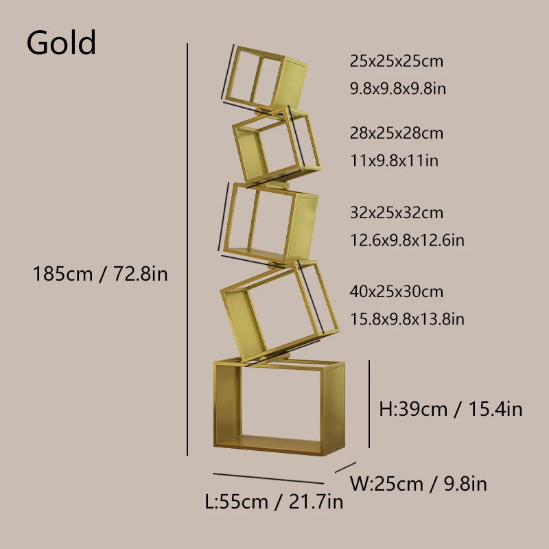 5-Layer Foldable Grid Bookshelf