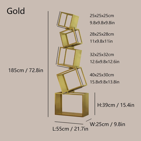 5-Layer Foldable Grid Bookshelf