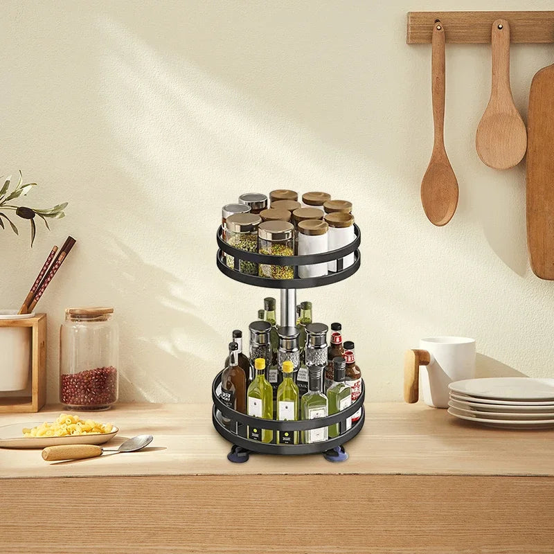 360° Rotating Spice Tray Kitchen Organizer