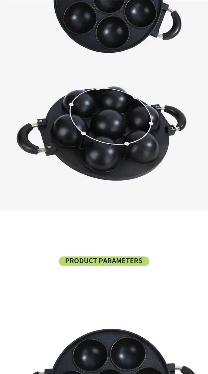 7 Hole Cake Cooking Pan Cast Iron Omelette Pan Non-stick Cooking Pot Breakfast Egg Cooking Pie Cake Mold Cookware Kitchenware