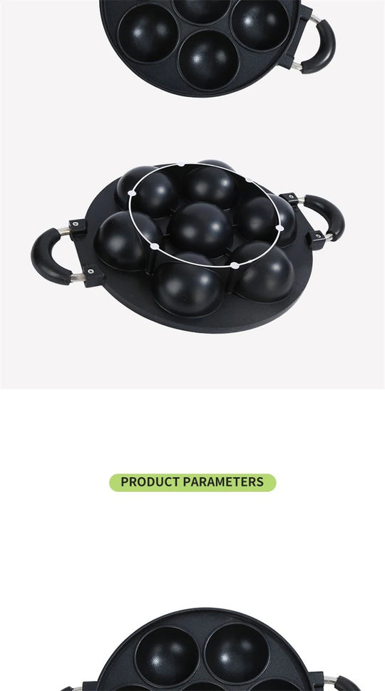 7 Hole Cake Cooking Pan Cast Iron Omelette Pan Non-stick Cooking Pot Breakfast Egg Cooking Pie Cake Mold Cookware Kitchenware