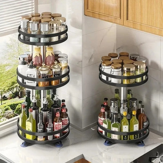 360° Rotating Spice Tray Kitchen Organizer