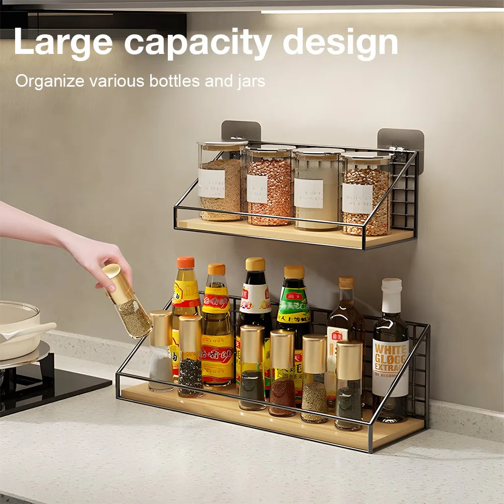 No-Drill Wall-Mounted Kitchen Spice Rack