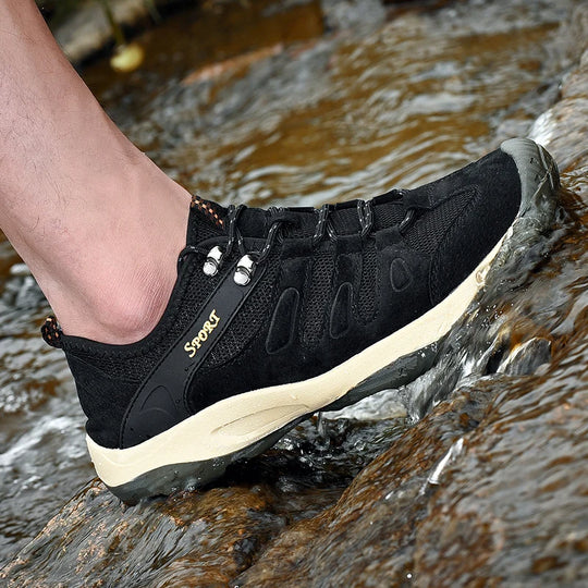 New Low-Top Lace-Up Hiking Shoes for Men Outdoor Hiking Shoes Travel Casual Shoes Breathable Treking Footwear Non-Slip Sneakers