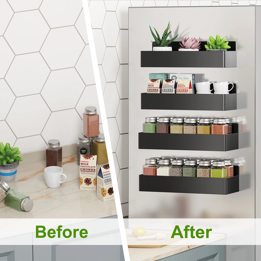 4PCS Magnetic Spice Storage Rack