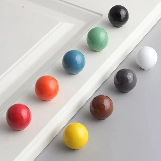 Handles Drawer Cabinet Furniture Kitchen Handles for Cabinet Knob Door Drawer Knob Colour Ceramics Rotundity Single Hole