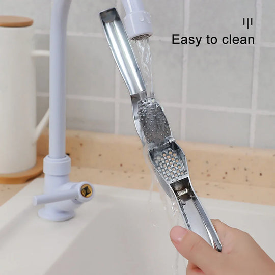 Garlic Press Manually Mashed Garlic Crusher Machine Handheld Ergonomic Grip Anti-Rust Cooking Ginger Crusher Kitchen Tools