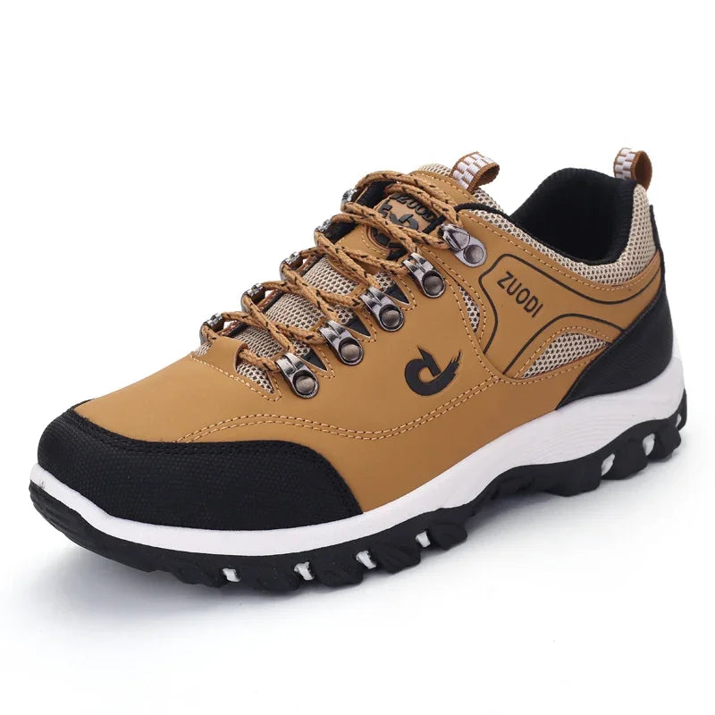 Casuals Men Shoes Summer Breathable Hiking Walking Sneakers Outdoor Ultralight Leather Slip-on Climbing Trekking Sneakers 2026