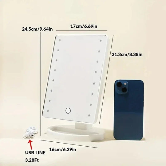 16 LED Desktop Makeup Mirror with Night Light