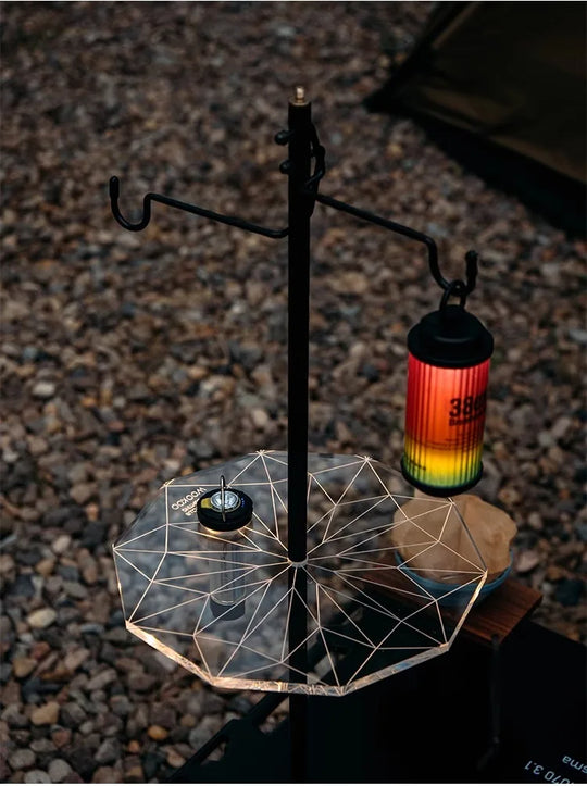 Portable Light Frame with Storage Rack & Lampshade for Camping & Goal Zero