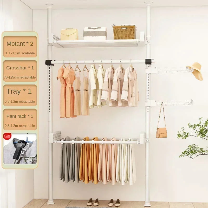 Dressing Rooms Hanger Floor Clothes Racks Clothing Shoe Floor Bedroom Garment Rack Rail Free Standing Percheros Furniture