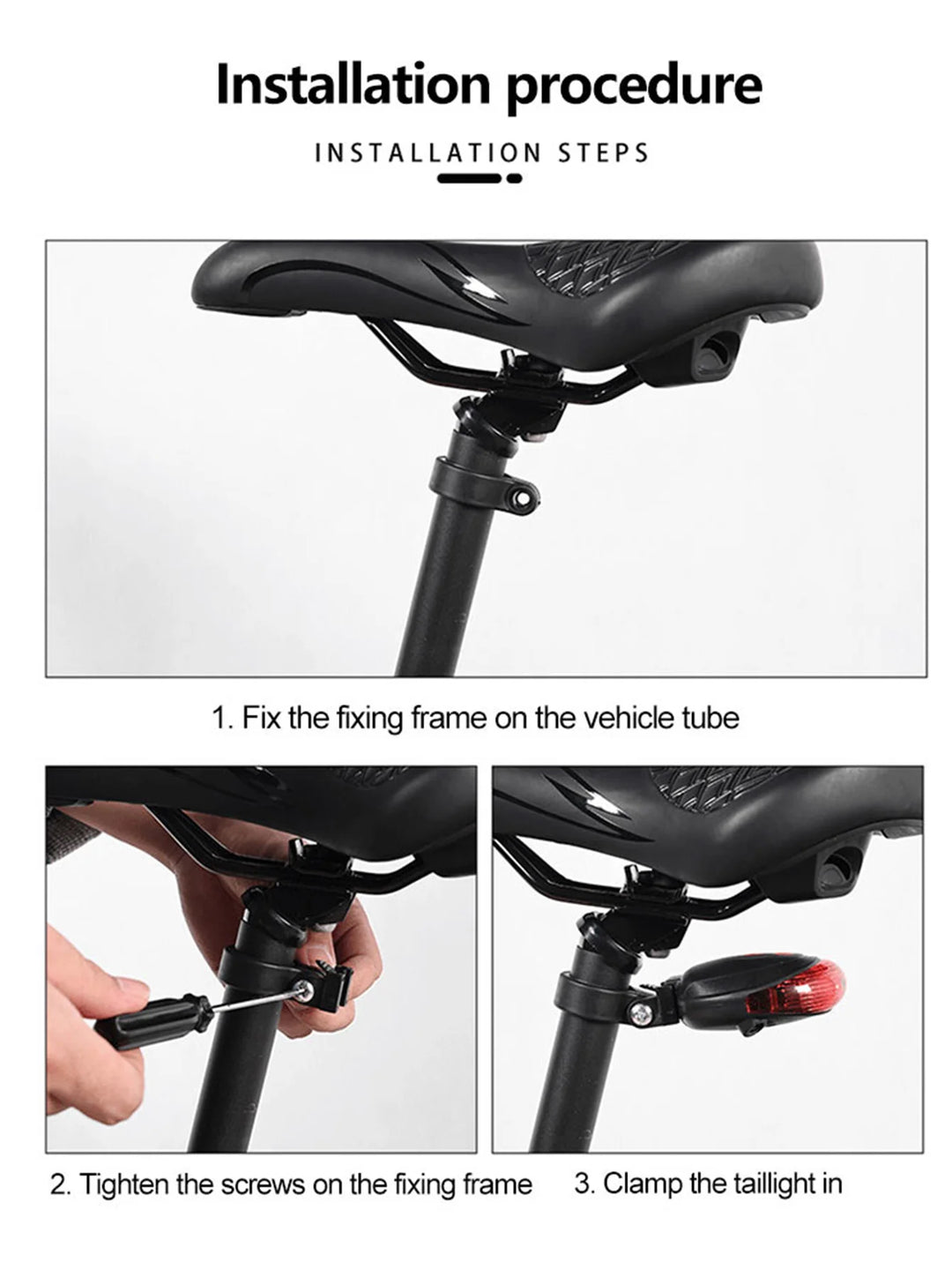 5 LED Bike Tail Lamp Night Riding Laser Light Outdoor Cycling Waterproof Safety Warning Taillight