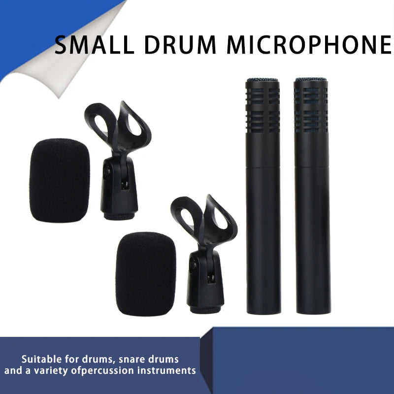 914 drum microphone, windproof cotton heart-shaped tubular condenser microphone, for live performances and studio recording