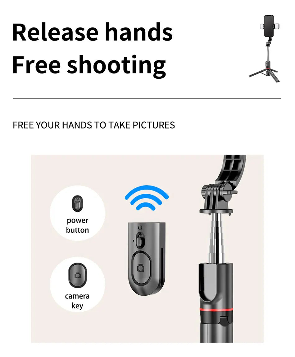 Wireless Bluetooth Double Fill Light Tripod with Remote Shutter for Android & iOS Smartphones