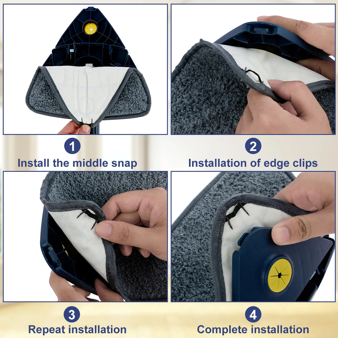 Telescopic Triangle Mop 360° Rotatable Self-wringing Triangle Extended Adjustable Mop Floor Squeeze Free Hand Washing Lazy Tool
