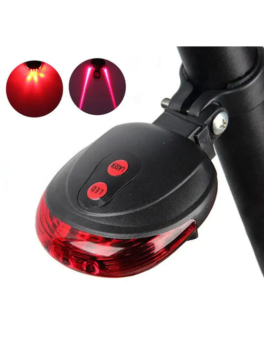 5 LED Bike Tail Lamp Night Riding Laser Light Outdoor Cycling Waterproof Safety Warning Taillight