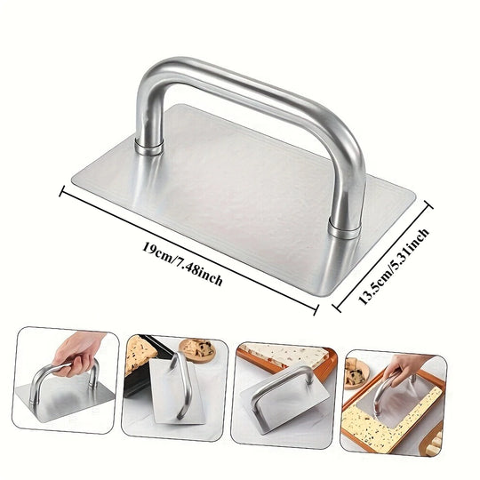 1pc Stainless Steel Burger Press Dough Compactor with Handle Kitchen Baking Tool for Pastries Pies Cookies Kitchen Accessories
