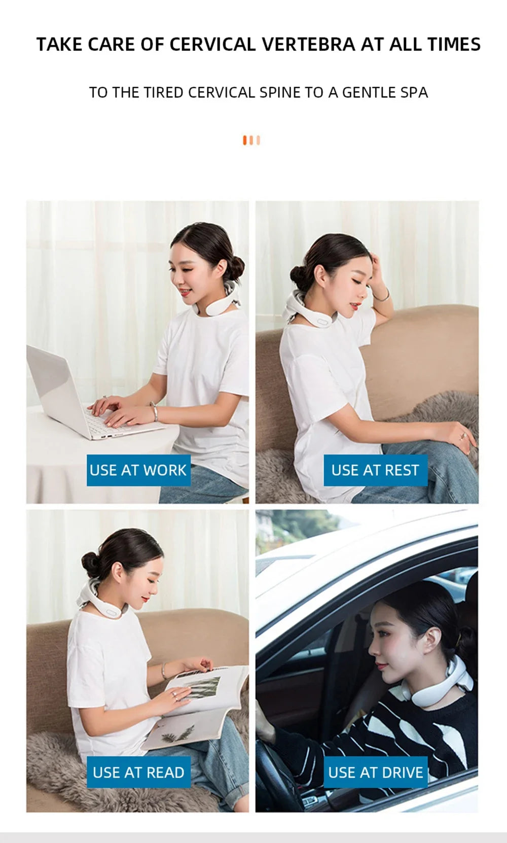 Shoulder Neck Massage Smart Back And Neck Massager Cervical Vertebra Health Care Vibrator Heating Relieve Pain Muscle