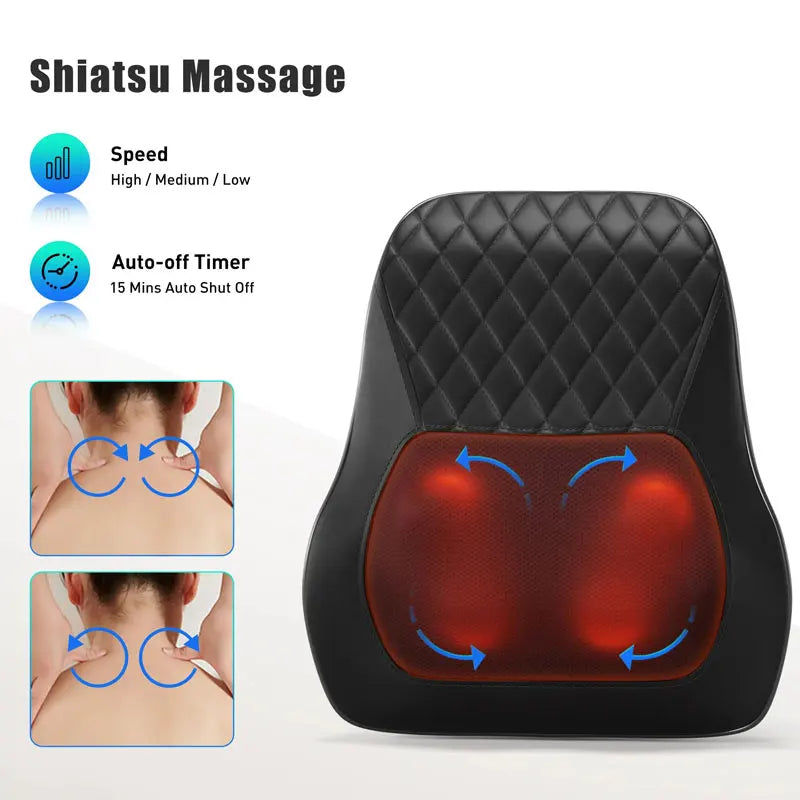 Neck Pillow Massager 3 Speed Adjustment Vibration Heating Massage Machine Can Be Used To Relax Shoulder, Neck, And Back Muscle