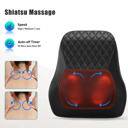 Neck Pillow Massager 3 Speed Adjustment Vibration Heating Massage Machine Can Be Used To Relax Shoulder, Neck, And Back Muscle