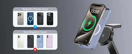 Magnetic Wireless Charging Station for iPhone 16 15 14 Foldable Rotating Light Adjustment 3-in-1 15W Fast Mag-Safe Charger Stand