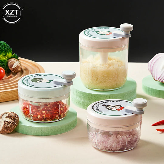 Mini Hand-Cranked Garlic Chopper