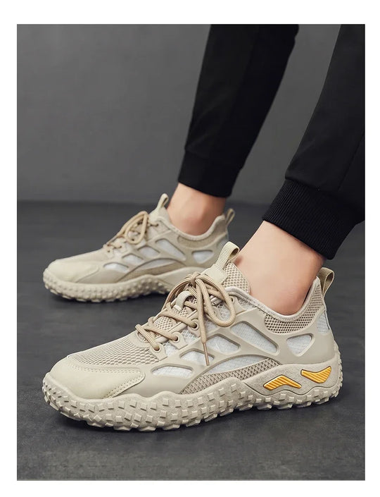 Men's Casual Sneakers Breathable New Versatile Mesh Casual Shoes Summer Anti Slip Wear-resistant Hiking Shoes Outdoor Walking