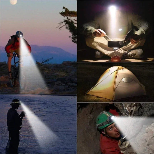 Super Bright Powerful LED Fishing Headlamp Telescopic Zoom 3 Lighting Modes Rechargeable  Flashlight Camping Bicycle Torch