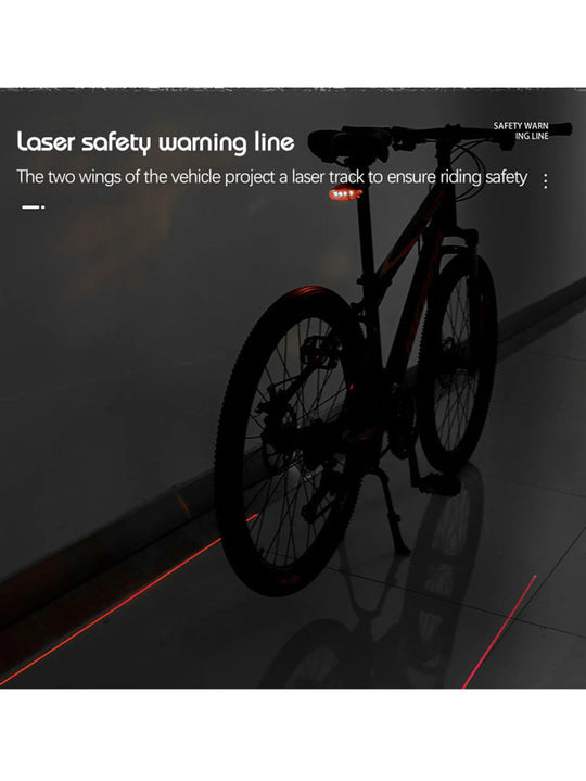 5 LED Bike Tail Lamp Night Riding Laser Light Outdoor Cycling Waterproof Safety Warning Taillight