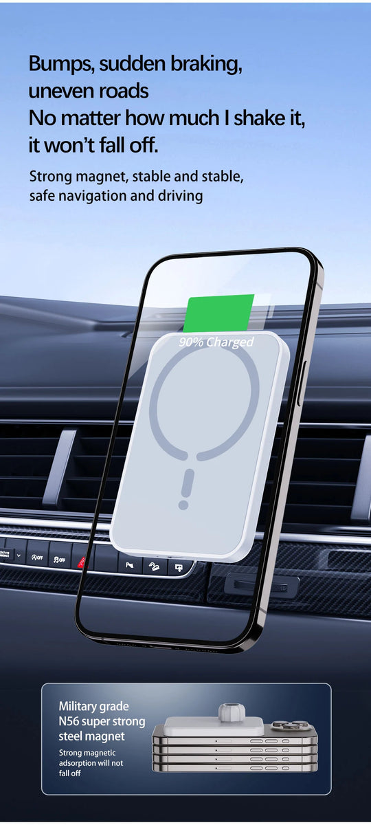 15W Magnetic Car Wireless Charger