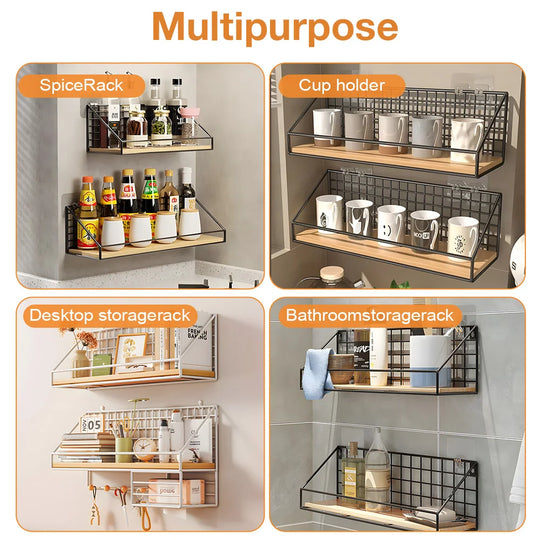No-Drill Wall-Mounted Kitchen Spice Rack