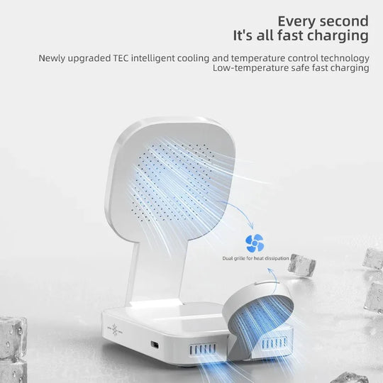 3 In 1 Magnetic Wireless Charger QI2 Folding Wireless Charging Station for Magsafe  iPhone 16 15 14 13 iWatch 9 8 7 AirPods Pro