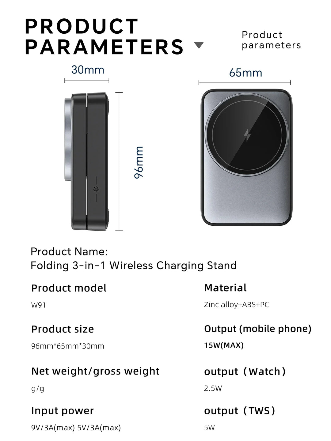 Foldable 3 In 1 Magnetic Wireless Charger Stand For Magsafe iPhone 16 15 14 13 12 iWatch 6 7 8 Airpods Pro Fast Charging Station