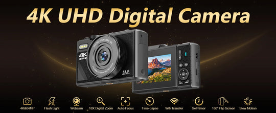 4K Camera & WiFi for YouTube Vlogging & Selfies